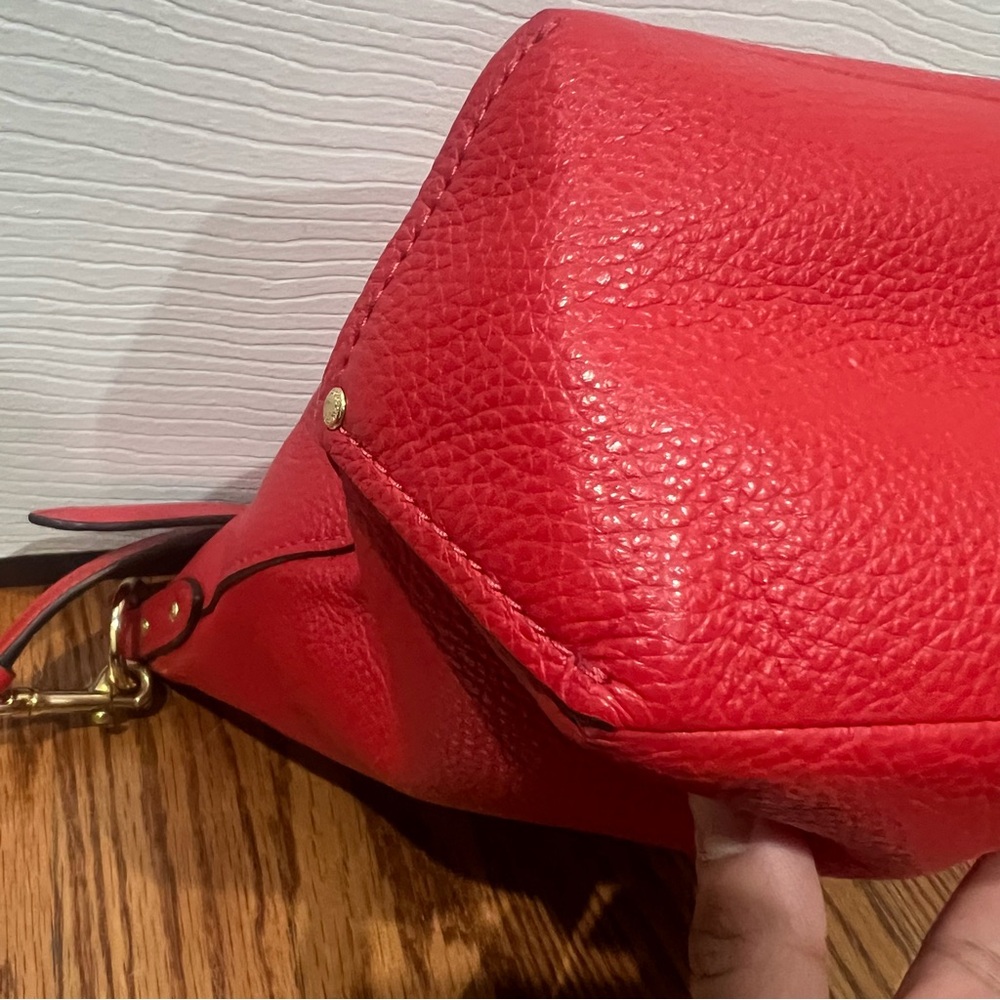 Coach red pebbled leather bag - Picture 10 of 16
